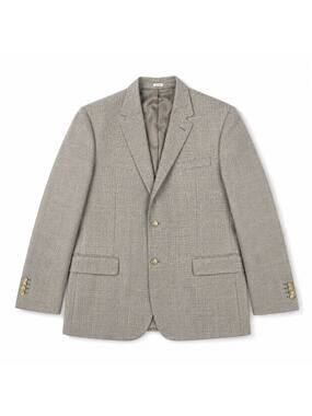 Joseph Abboud Heritage Blazer Mens 46S Tan Basketweave Wool Linen Sport Coat